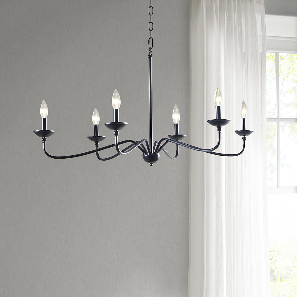 6-Light Farmhouse Metal Chandelier. Picture 4