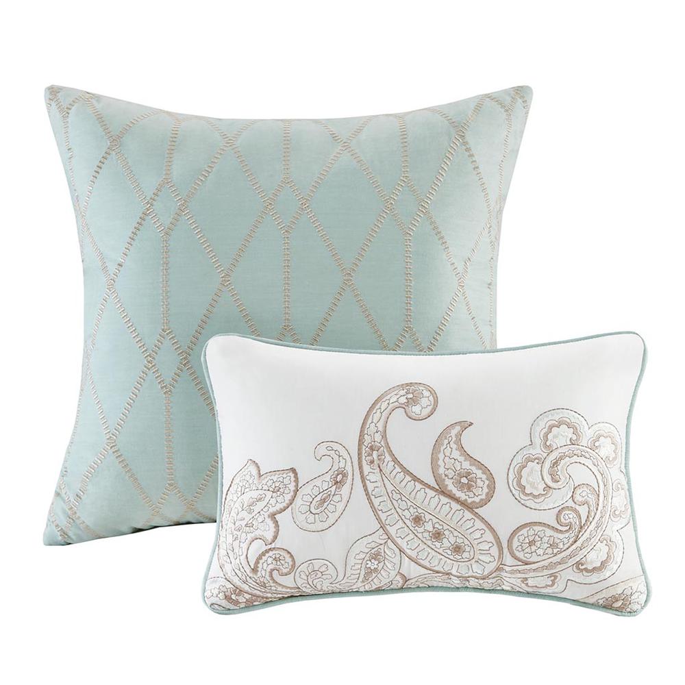 Ronan 5 Piece Cotton Comforter Set, Blue color. Picture 3