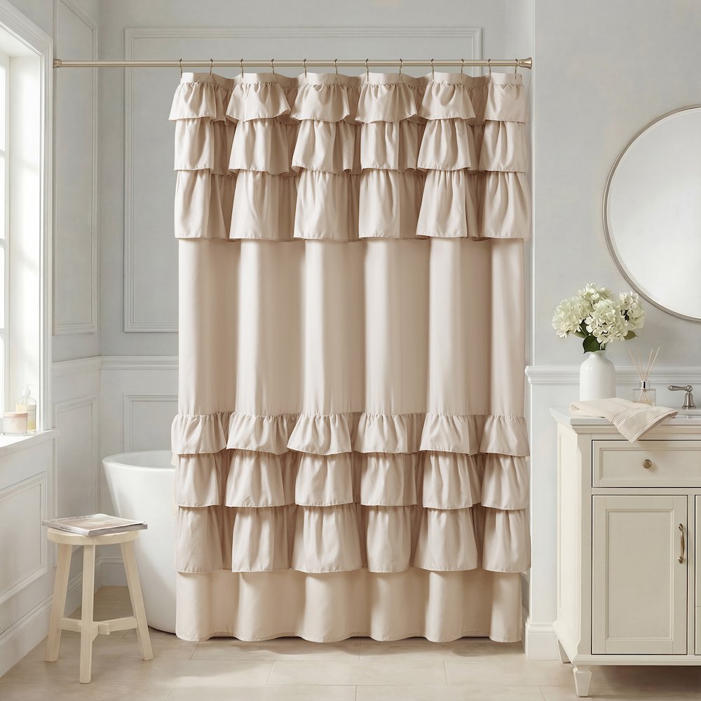 Grace Ruffled Shower Curtain. Picture 1