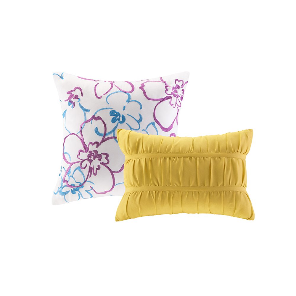 Olivia Floral Comforter Set, Blue color. Picture 5