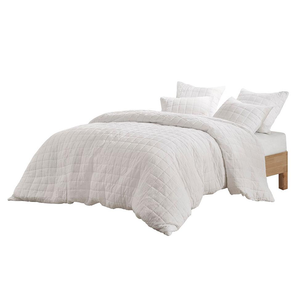 Cocoon Quilt Top Euro Sham, White color. Picture 1
