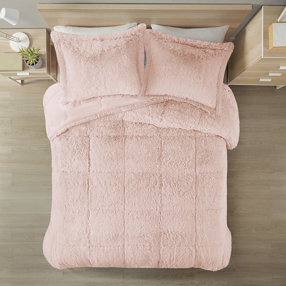 Shaggy Long Fur Comforter Mini Set. Picture 2
