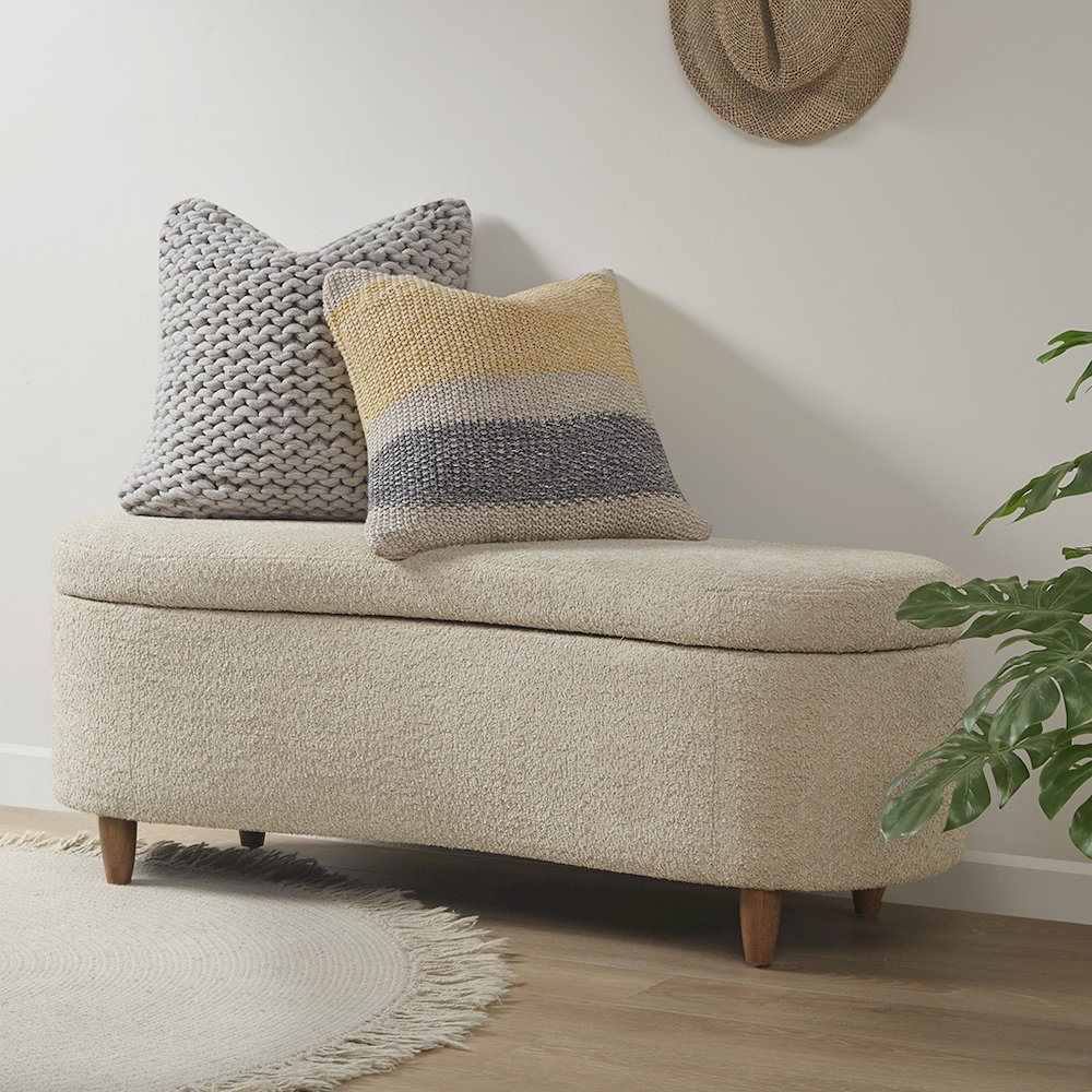 Boucle Flip Top Storage Bench. Picture 4
