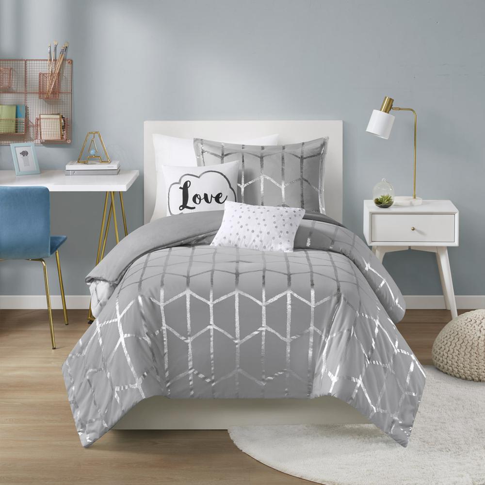 Metallic Printed Duvet Cover Set. Picture 5