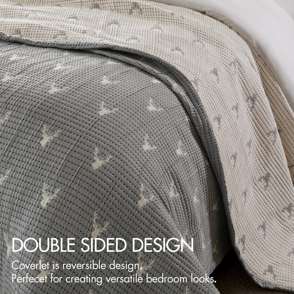 Keystone Coverlet Set, Grey color. Picture 3