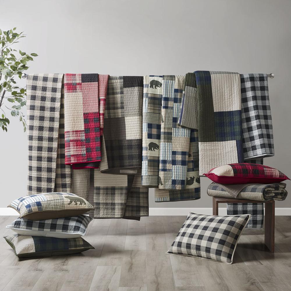 Sunset Oversized Cotton Quilt Mini Set, Red color. Picture 2