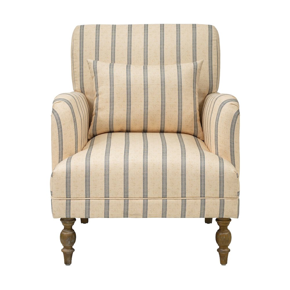 Amanda Accent Chair, Linen/Blue color. Picture 1