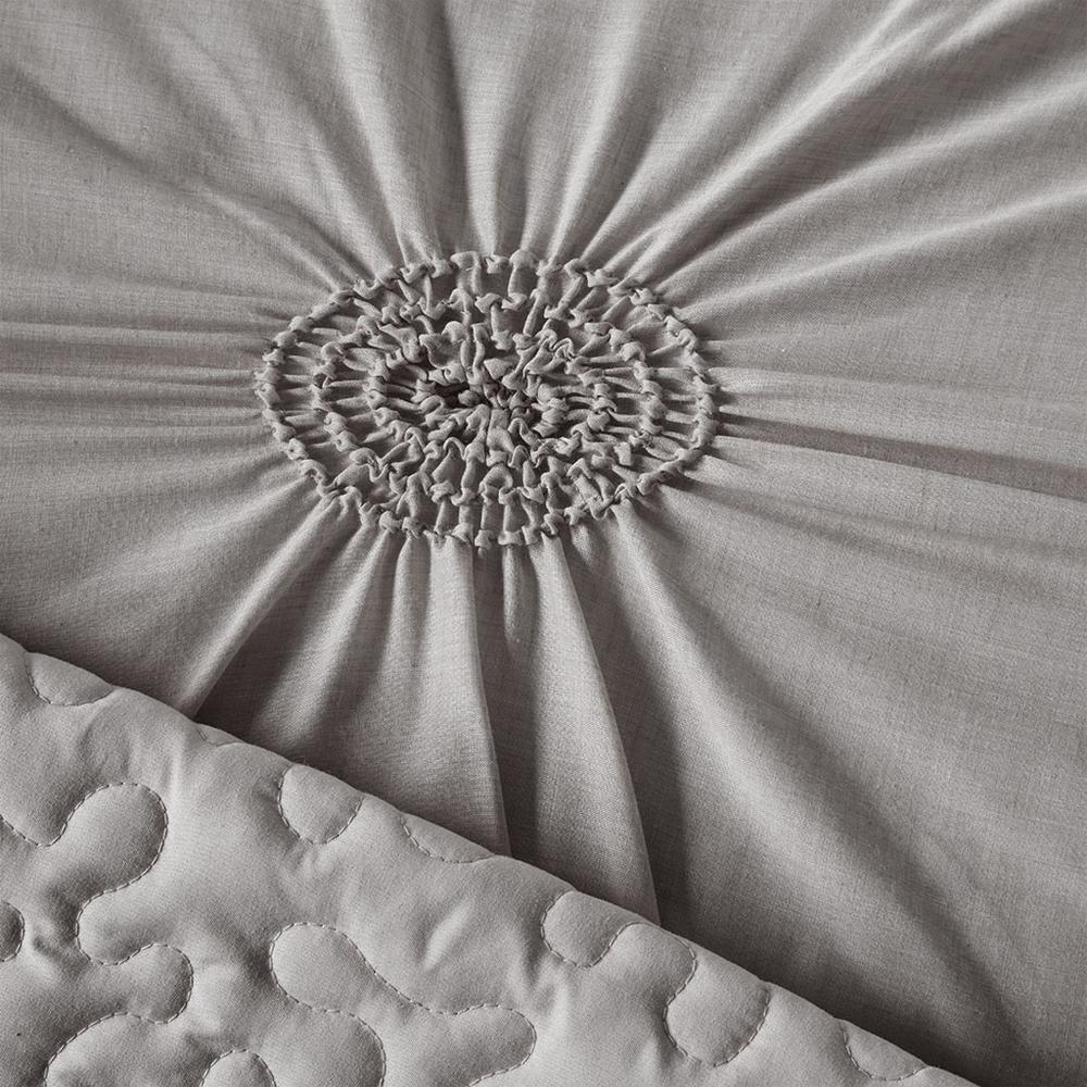 Leila 6 Piece Reversible Daybed Cover Set, Dark Gray color. Picture 4
