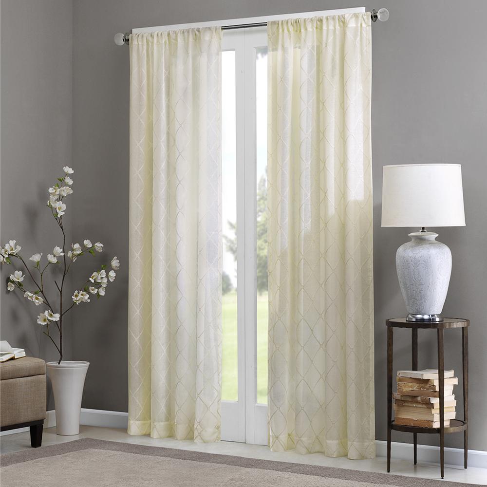 Diamond Sheer Window Curtain Panel. Picture 3
