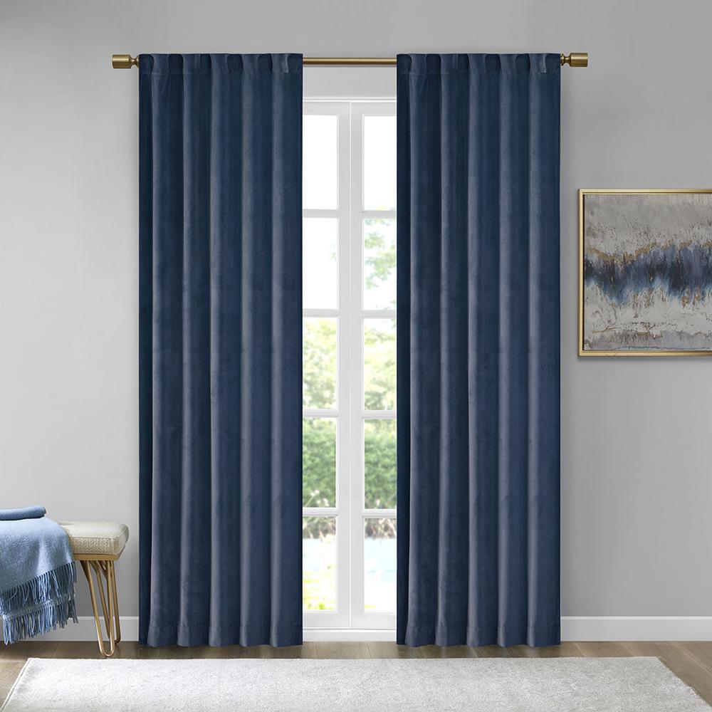Metallic Printed Poly Velvet Rod Pocket/Back Tab Window Panel Pair. Picture 4