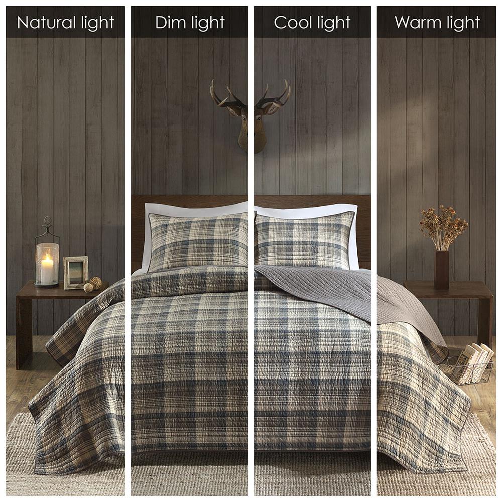 Tasha 100% Cotton Oversized Quilt Mini Set, Tan color. Picture 5