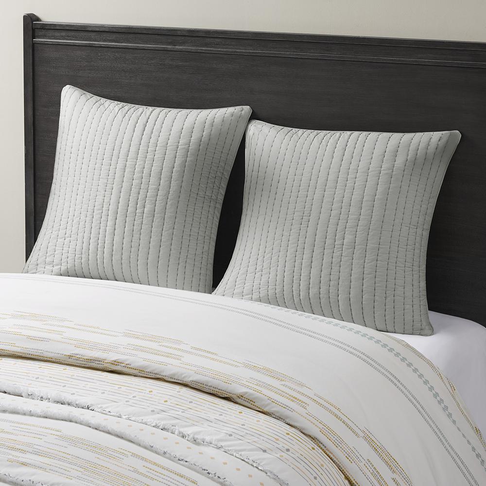 Camila Cotton Quilted Euro Sham, Grey color. Picture 4