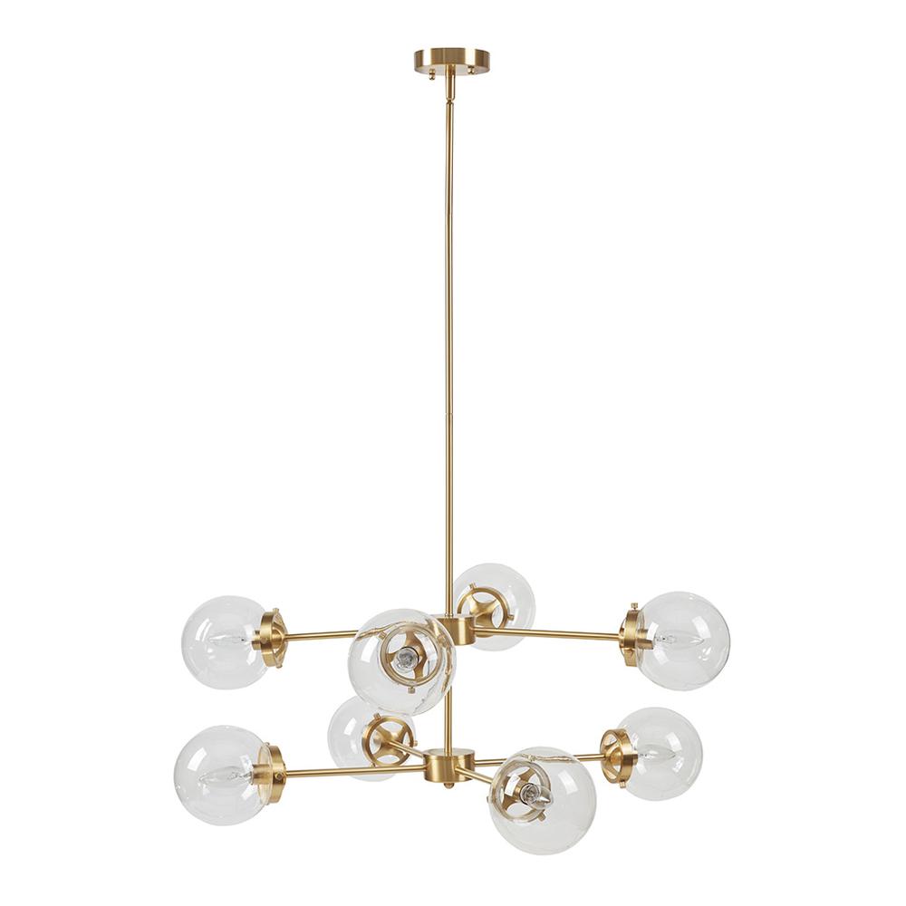 8-Light Metal Chandelier with Globe Bulbs. Picture 2