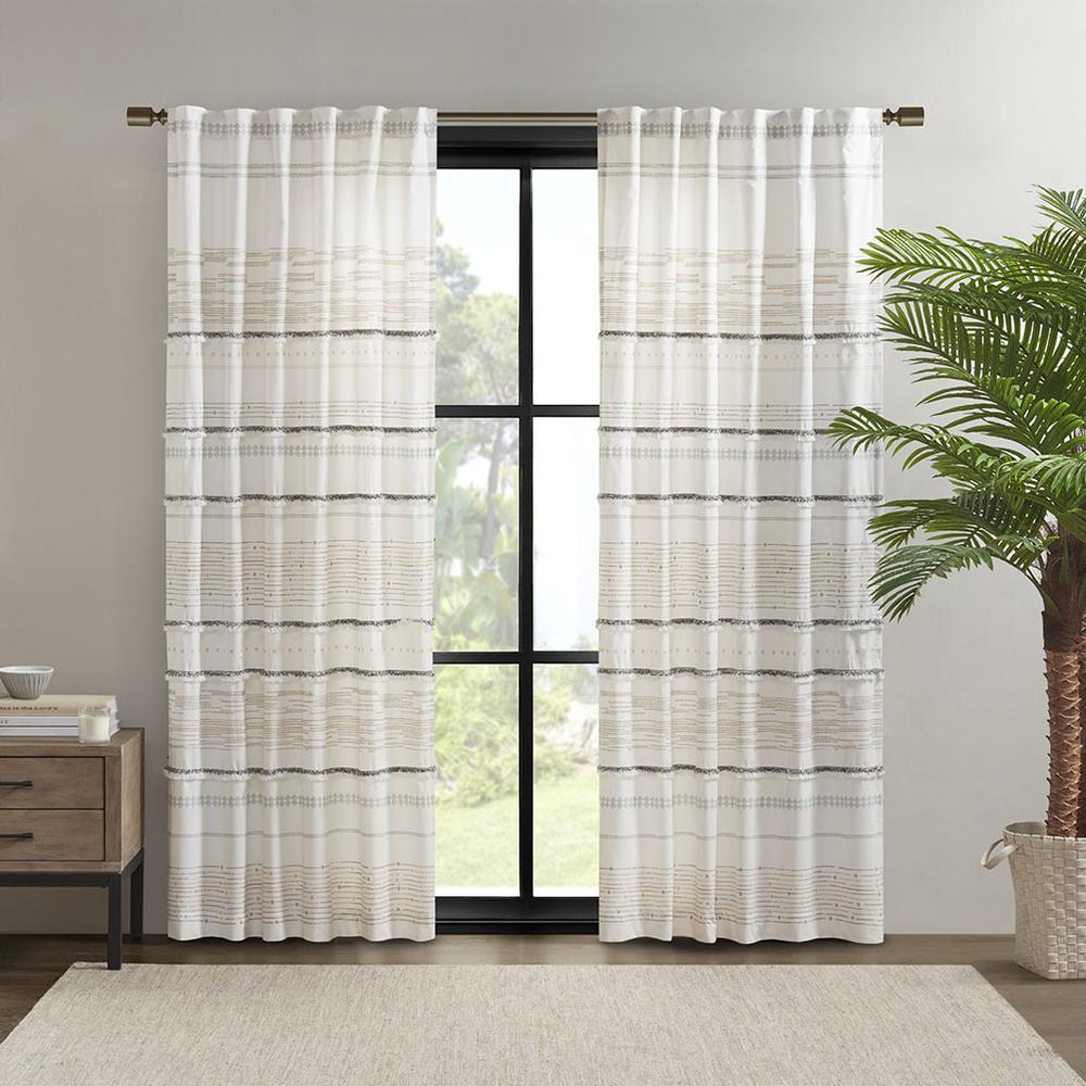 Cotton Printed Curtain Panel with tassel trim and Lining. Picture 3