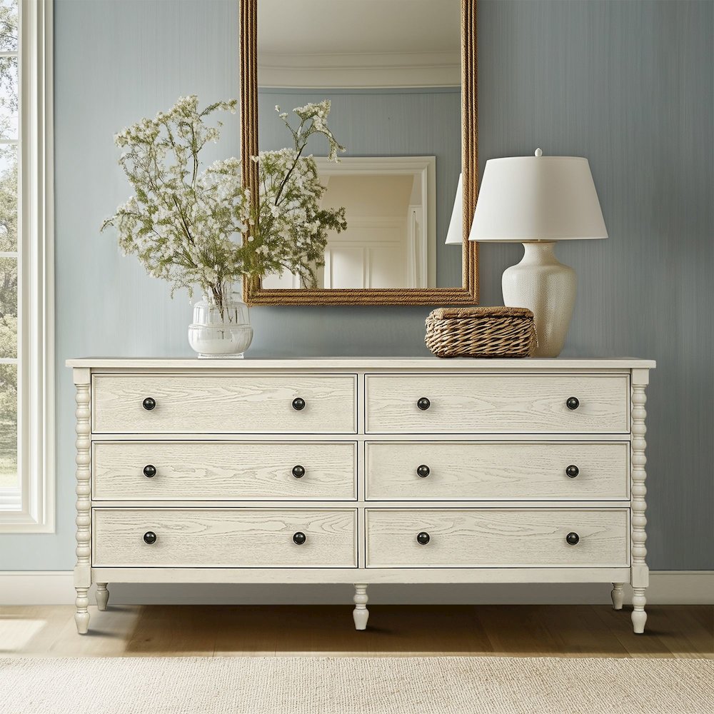 Beckett Large Dresser, Antique Cream color. Picture 4
