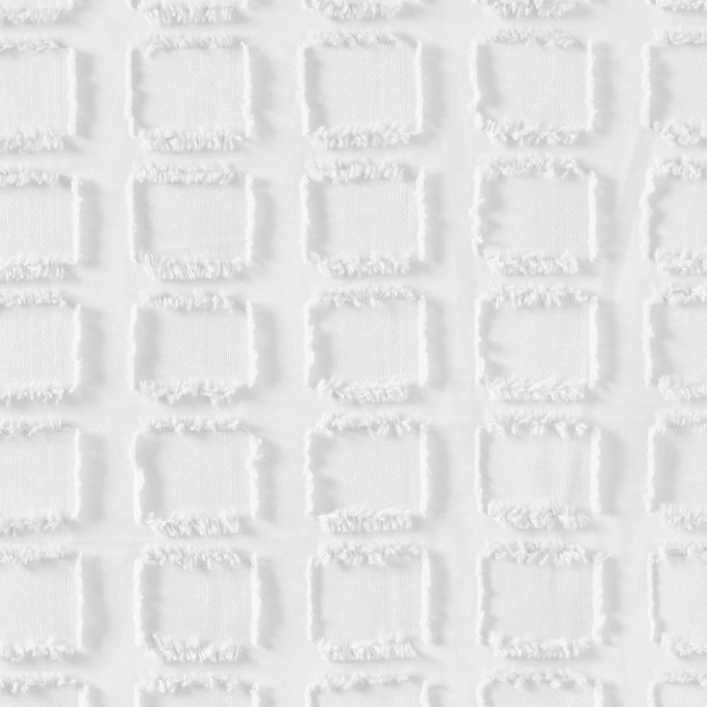 Woven Clipped Solid Shower Curtain. Picture 1