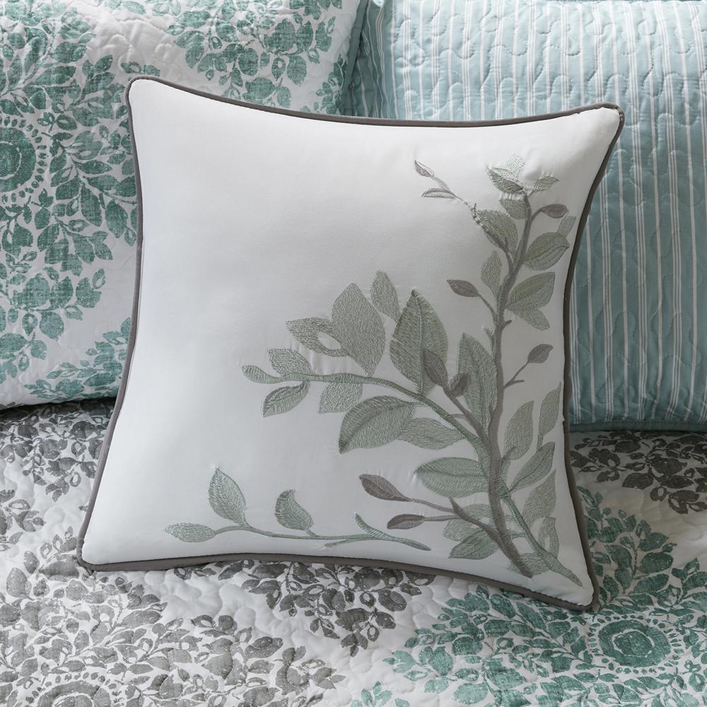 Claire 6 Piece Reversible Daybed Cover Set, Aqua color. Picture 5
