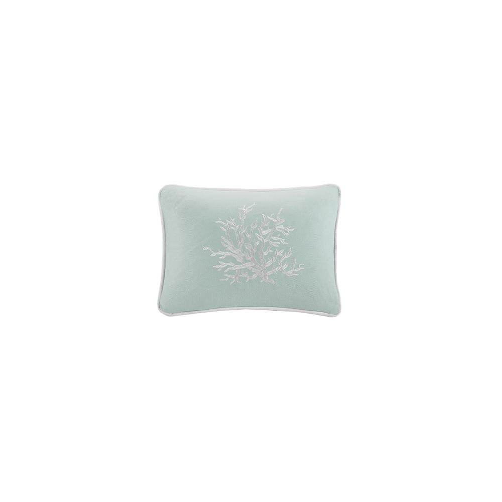 Coastline Oblong Pillow, Aqua color. Picture 1