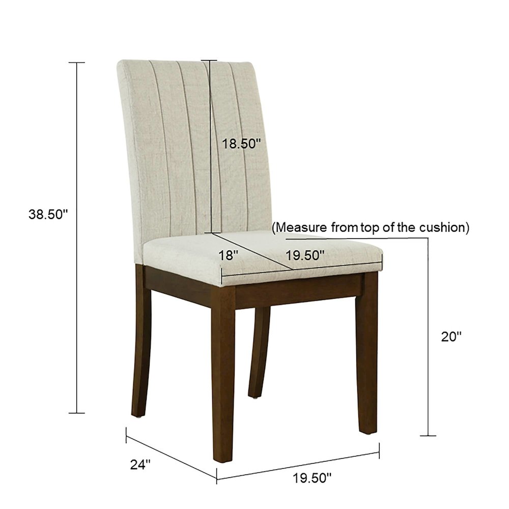 Upholstered Channel-back Dining Chair Set of 2. Picture 5