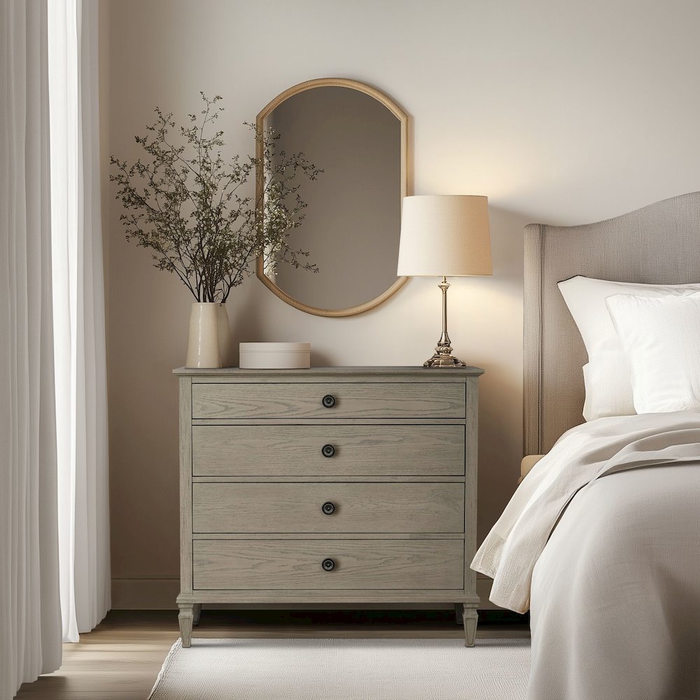 Victoria 4-drawer wood dresser (40"), Reclaimed Grey color. Picture 1