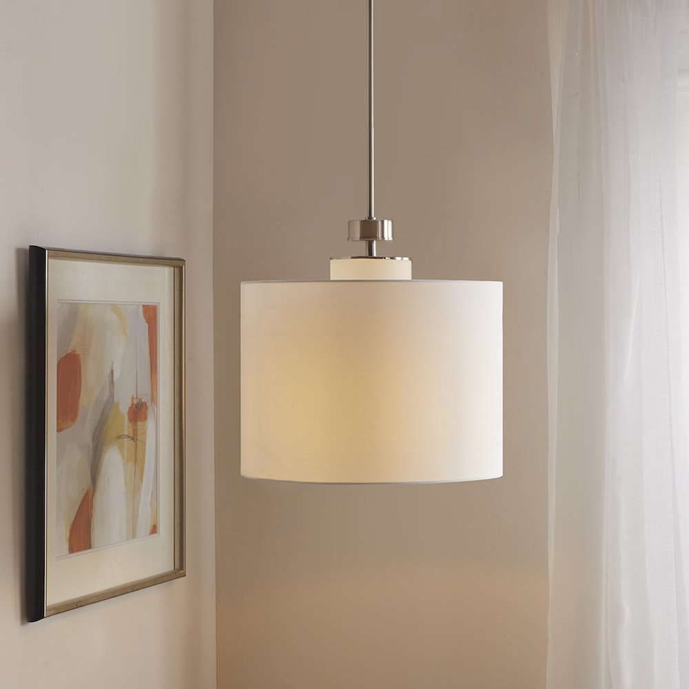 Metal Pendant with Drum Shade. Picture 3