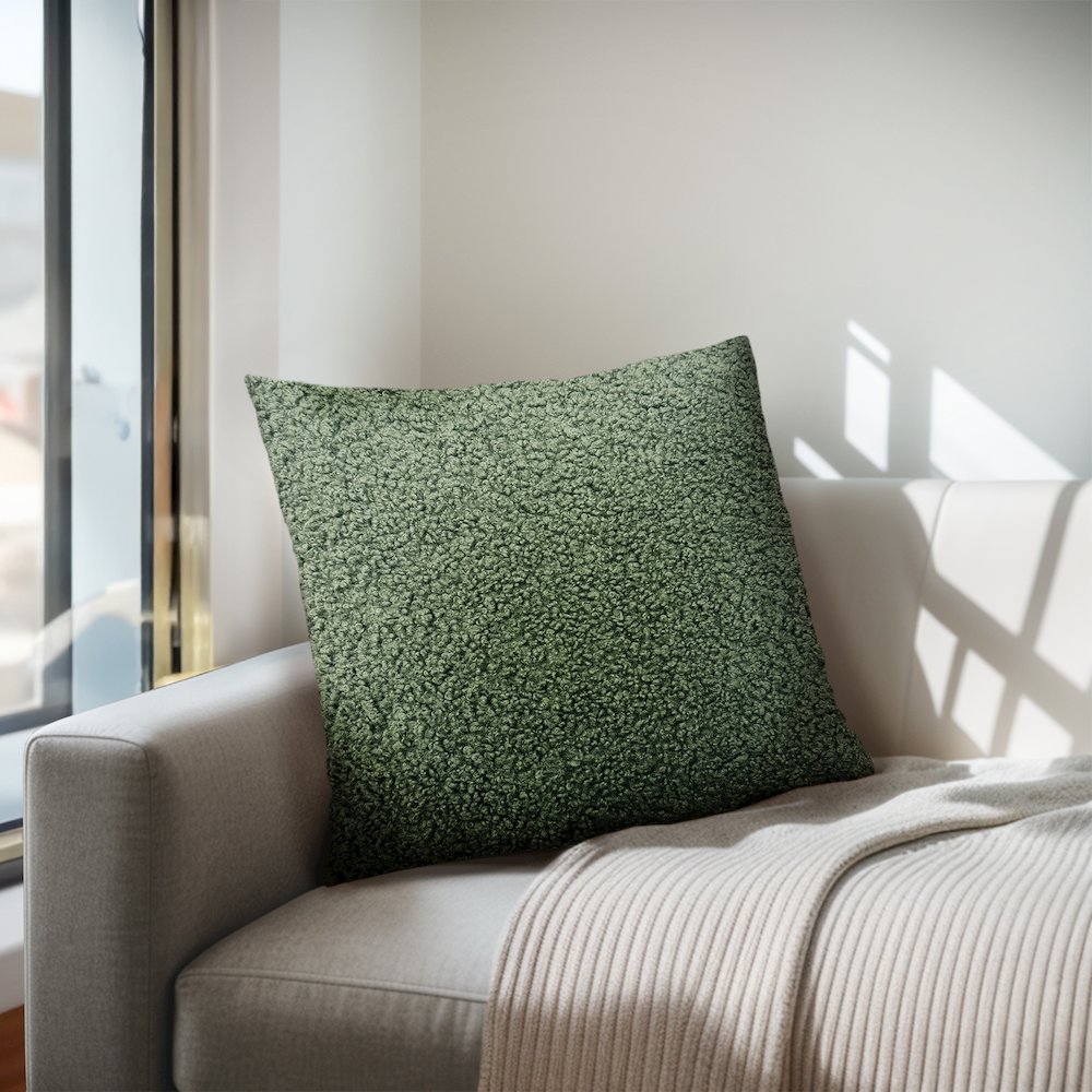Solid Boucle Square Pillow. Picture 2