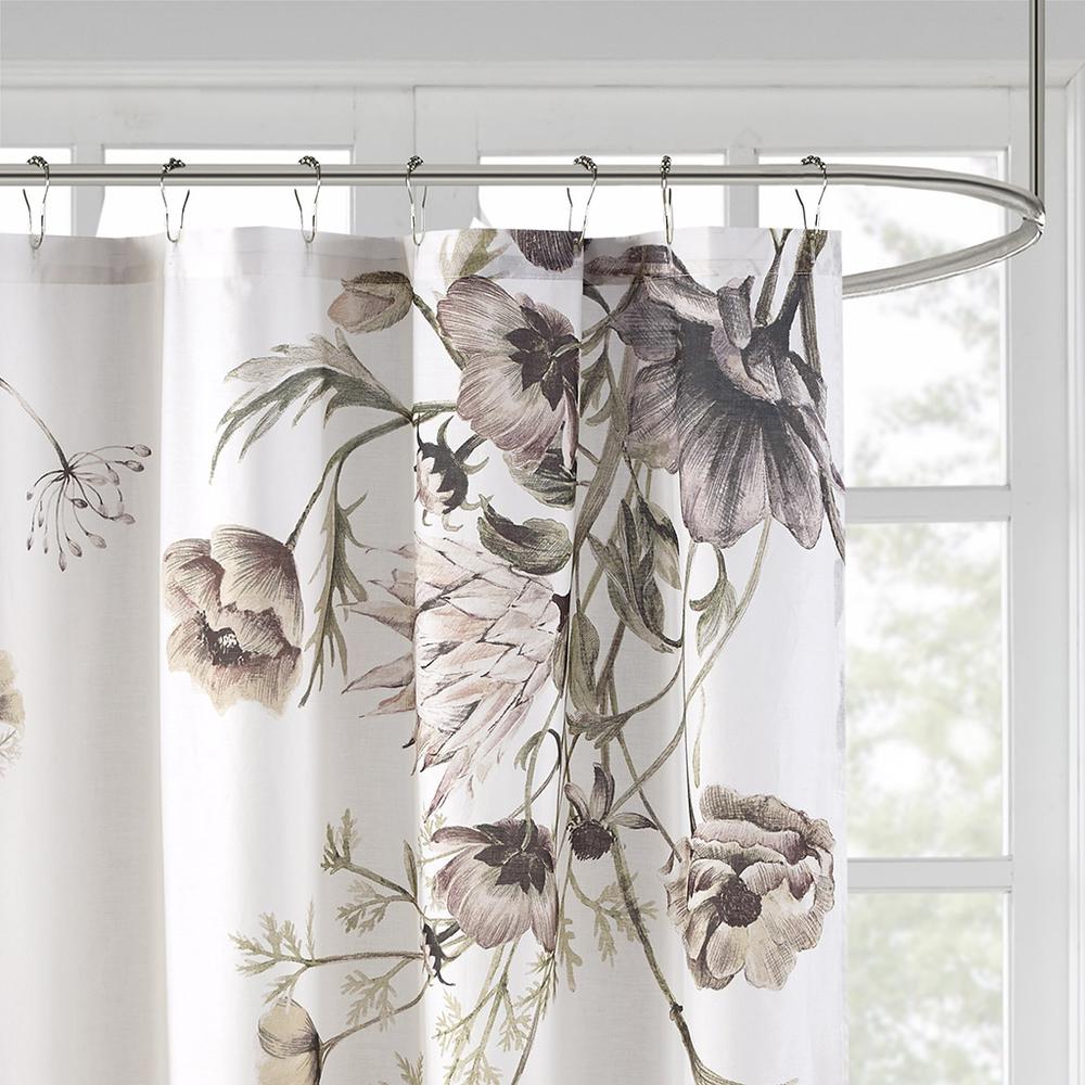 Printed Cotton Shower Curtain. Picture 1
