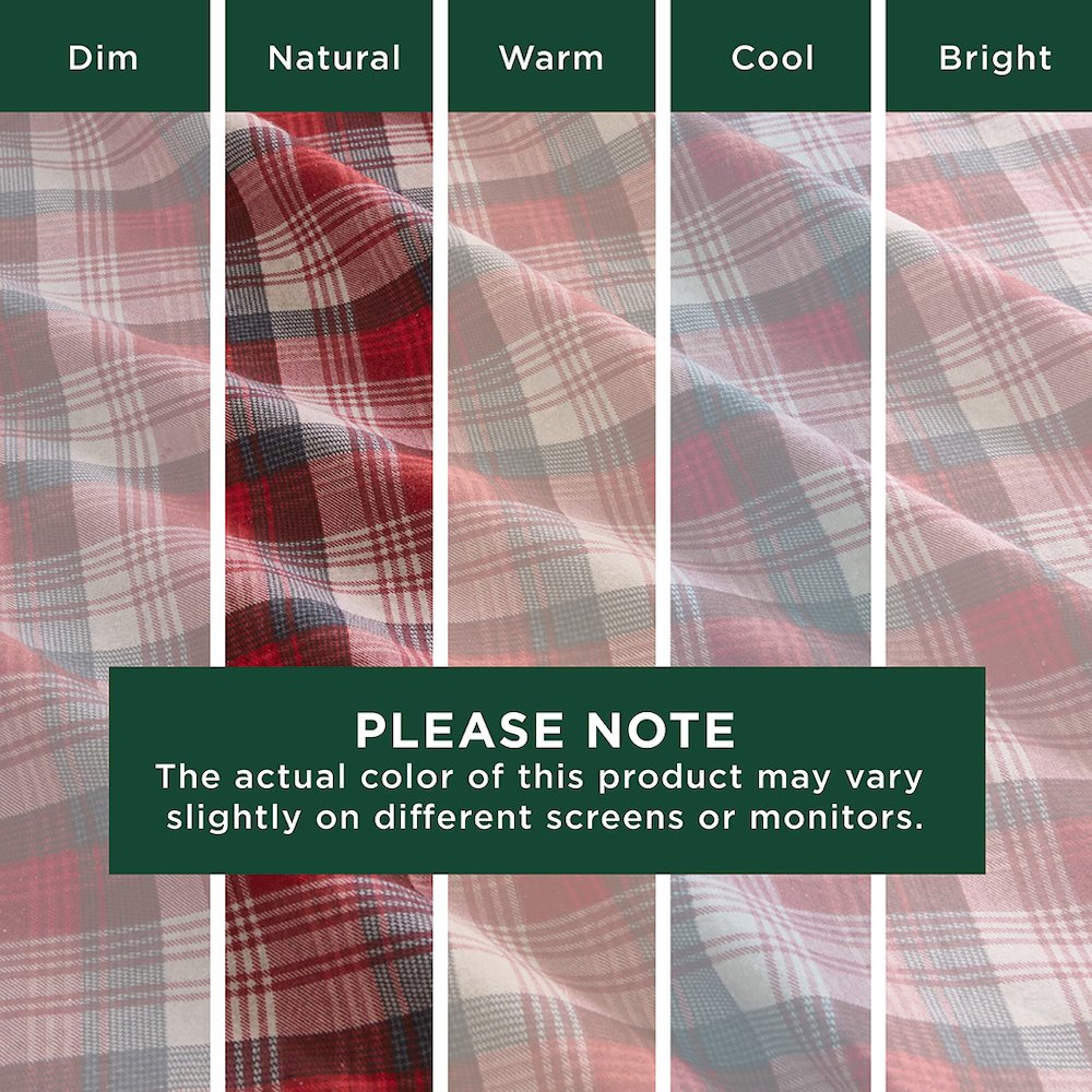 Cotton Flannel Sheet Set in Red Plaid. Picture 2