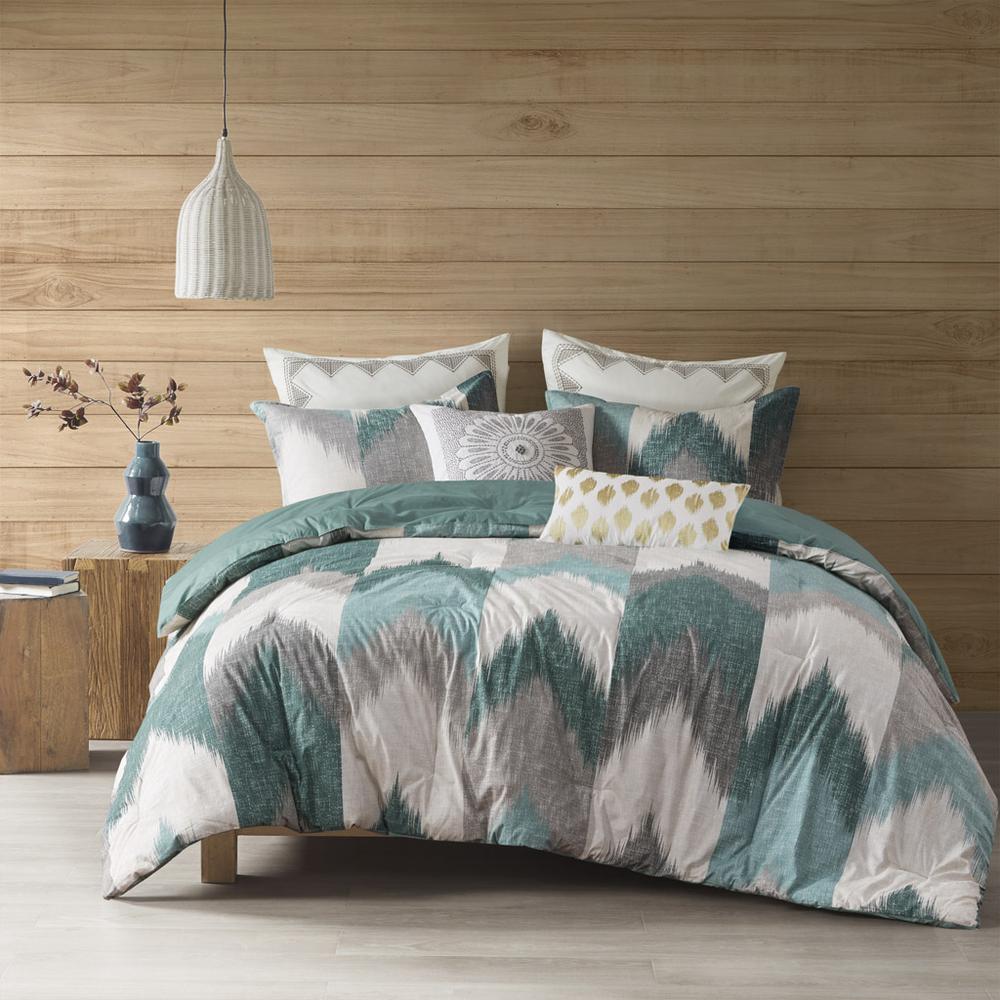 Alpine 3 Piece Comforter Mini Set, Aqua color. Picture 2