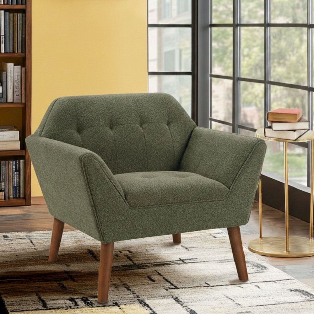 Newport Wide Mid-Century Modern Lounge Chair. Picture 1