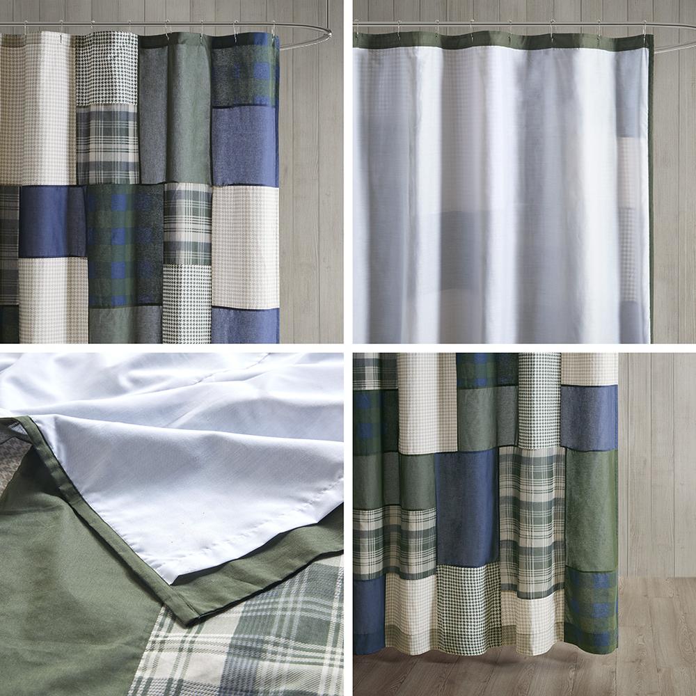 Pieced Cotton Shower Curtain. Picture 3