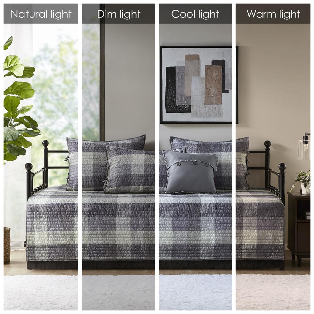 6 Piece Reversible Plaid Daybed Cover Set. Picture 4