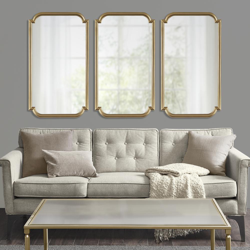 Gold Scalloped Wood Wall Mirror. Picture 4
