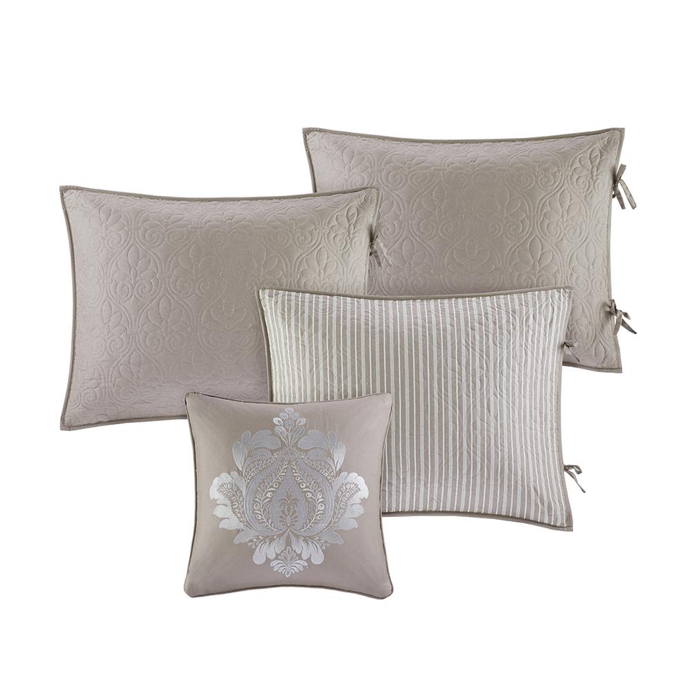 Quebec 6 Piece Reversible Daybed Cover Set, Khaki color. Picture 1