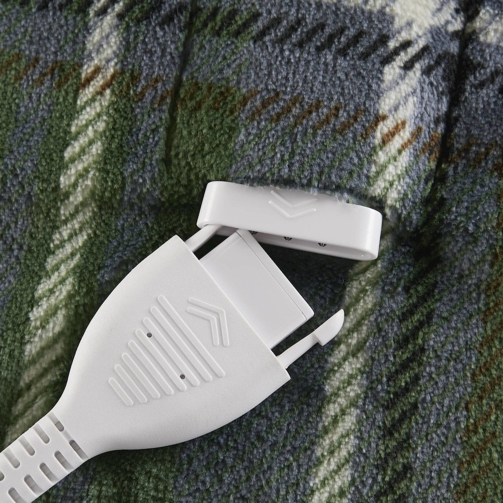 Print Plush to Sherpa Heated Throw. Picture 5