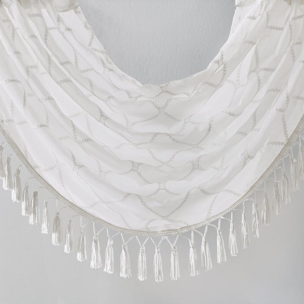 Diamond Sheer Embroidered Waterfall Valance. Picture 5