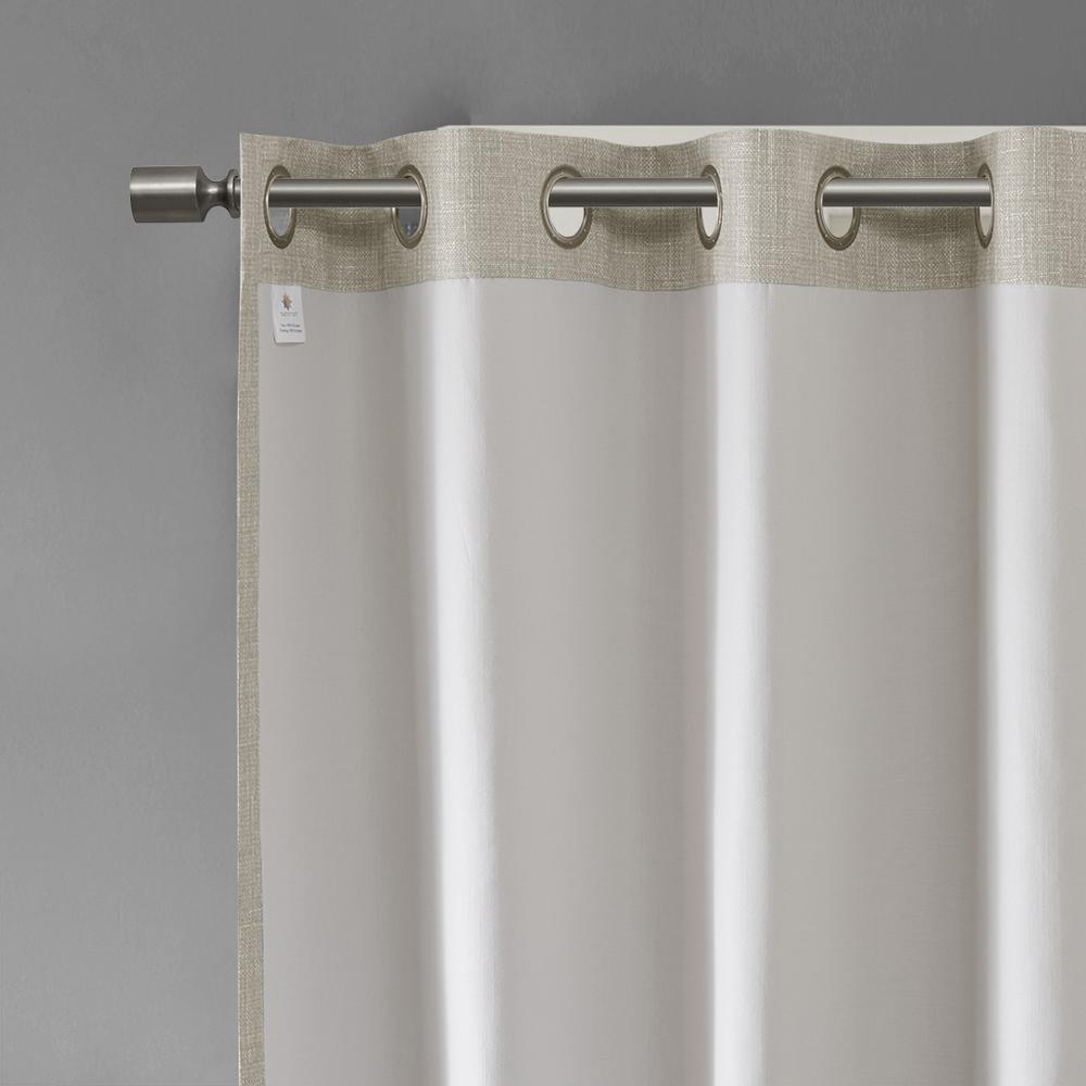 Printed Heathered Blackout Grommet Top Curtain Panel. Picture 2