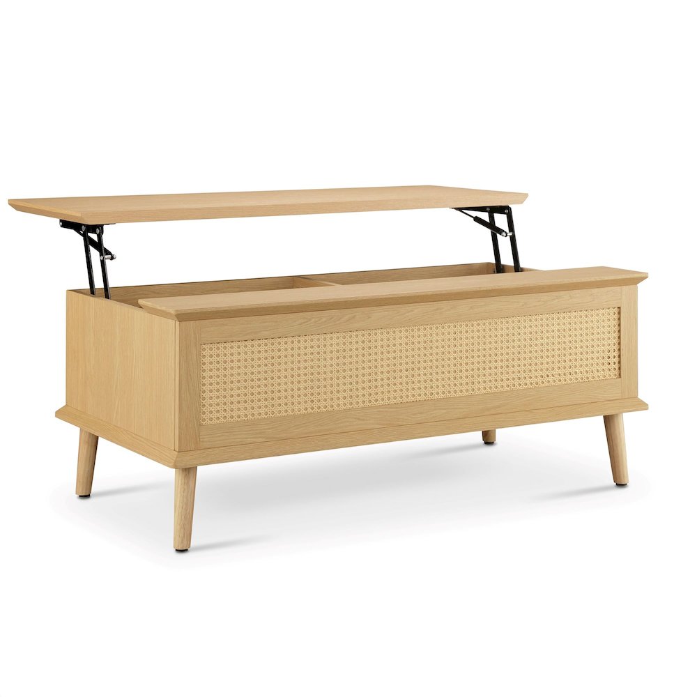 Rattan Lift-Top Coffee Table with Storage. Picture 2