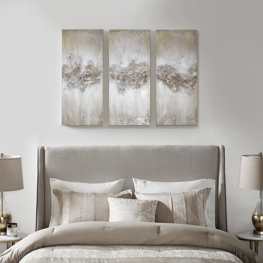 Heavily Embellished 3-piece Canvas Wall Art Set. Picture 3
