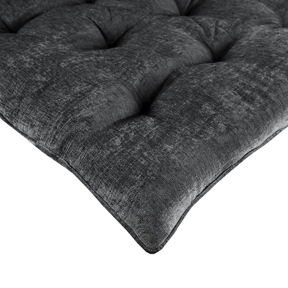 Edelia Poly Chenille Lounge Floor Pillow Cushion in Charcoal. Picture 5