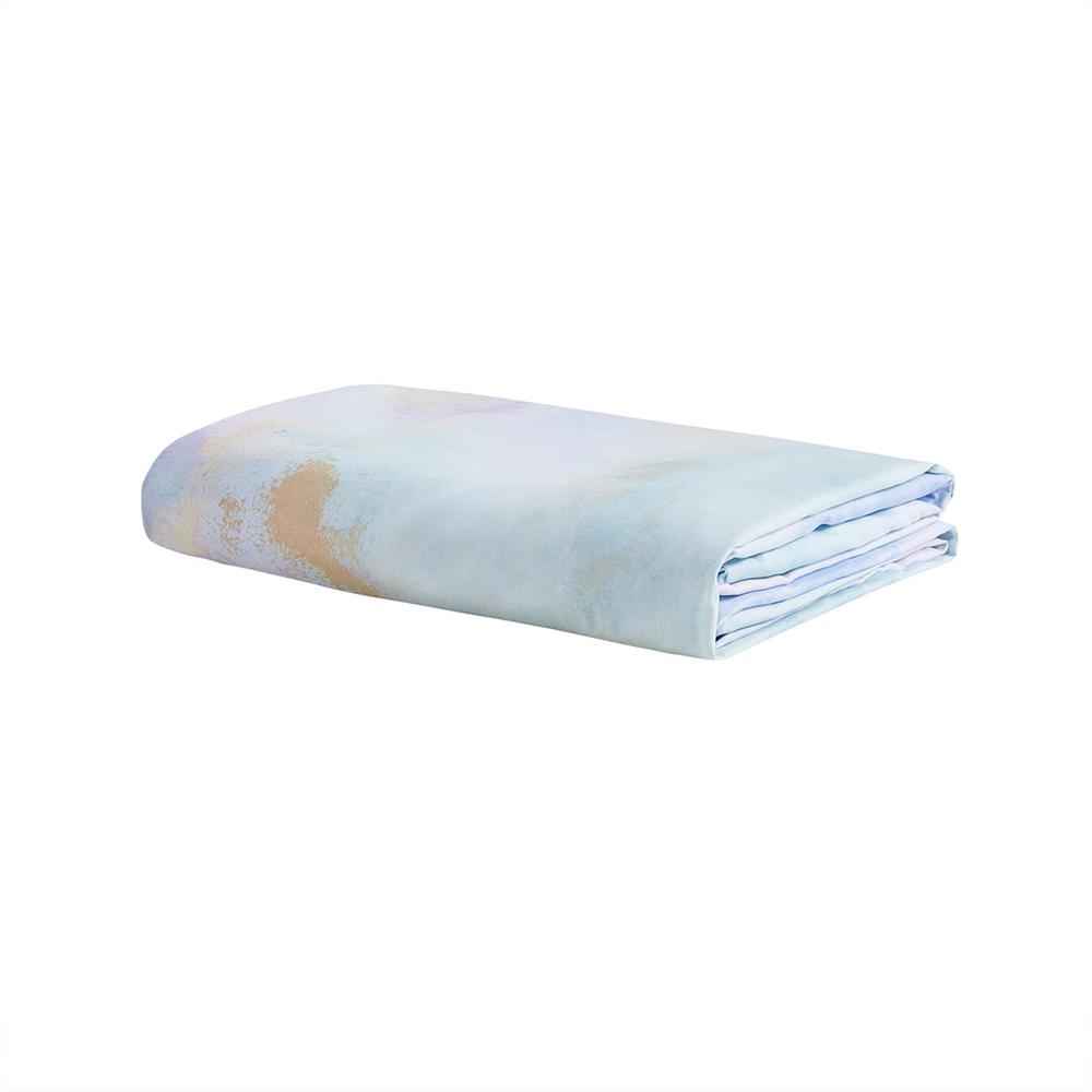 Watercolor Tie Dye Printed Duvet Cover Set with Throw Pillow. Picture 2