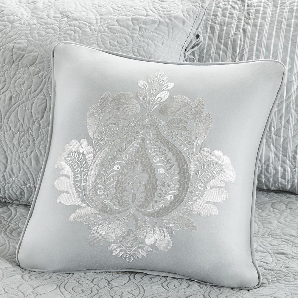 Quebec 6 Piece Reversible Daybed Cover Set, Grey color. Picture 5
