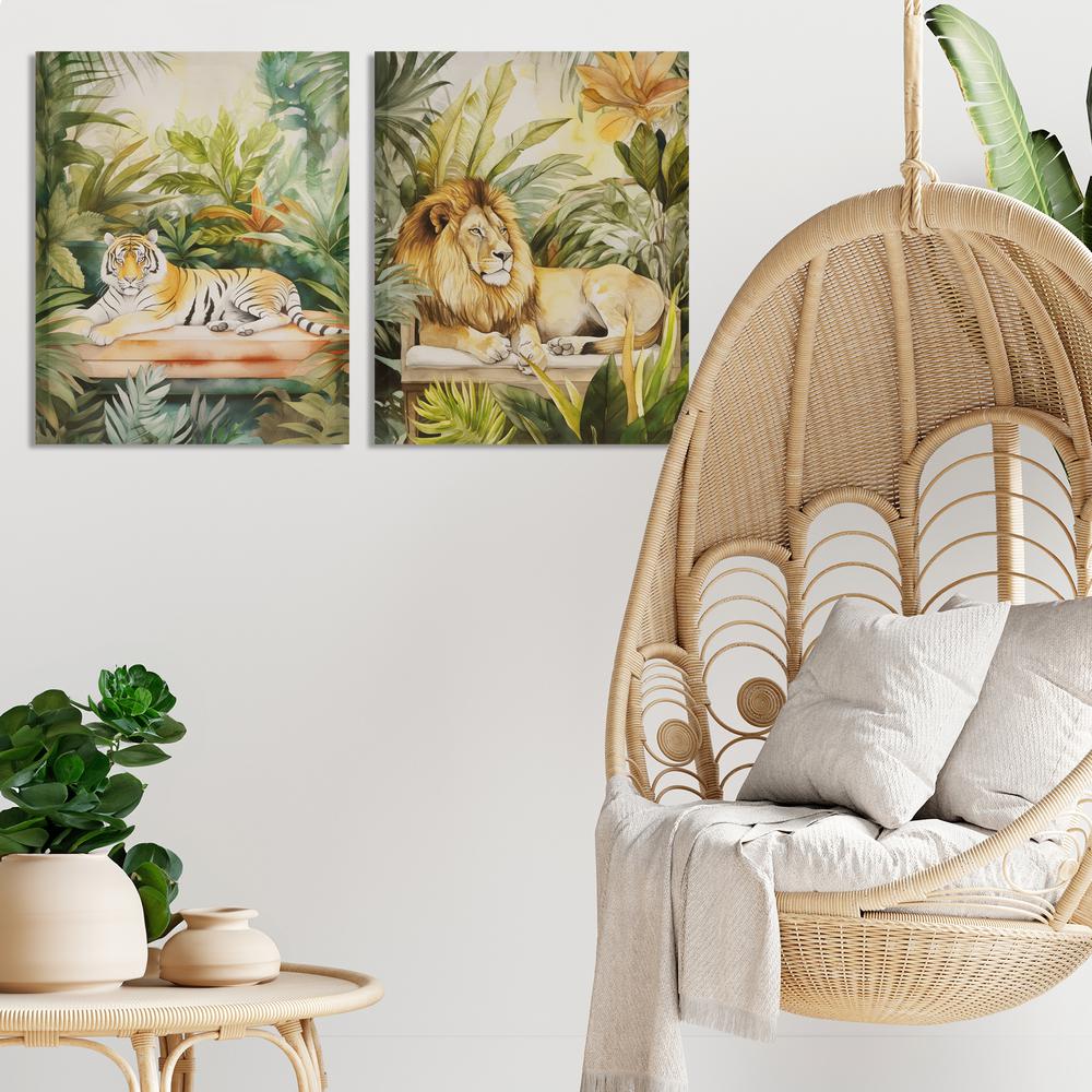 Jungle Lion Canvas Wall Art. Picture 2