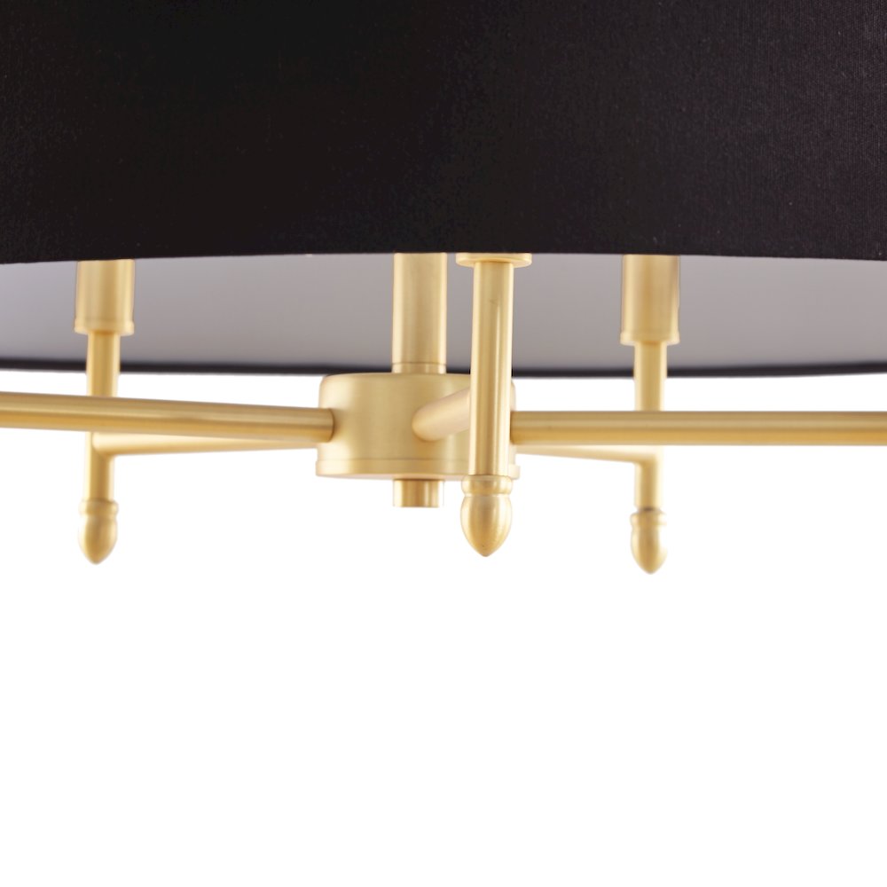 5-Light Black Drum Shade Chandelier. Picture 1