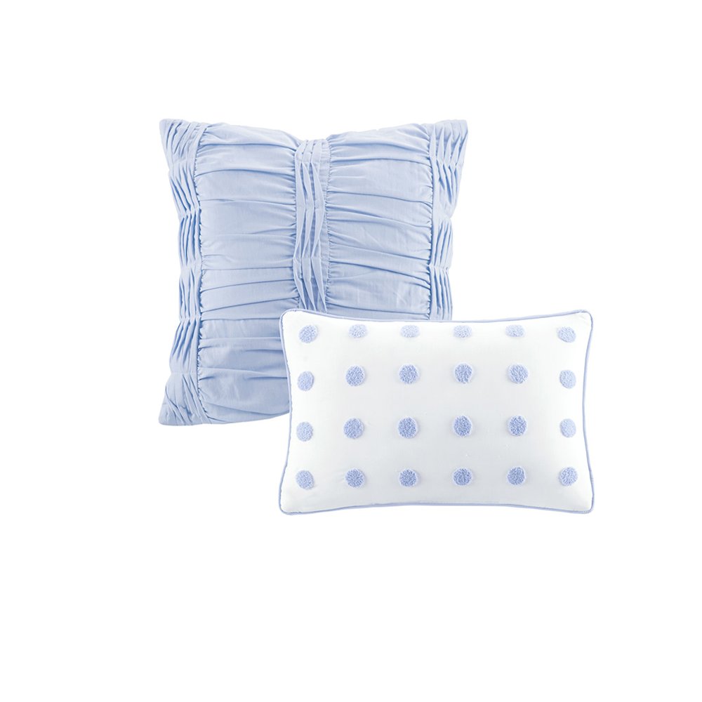 Cotton Jacquard Comforter Set with Euro Shams and Throw Pillows. Picture 5