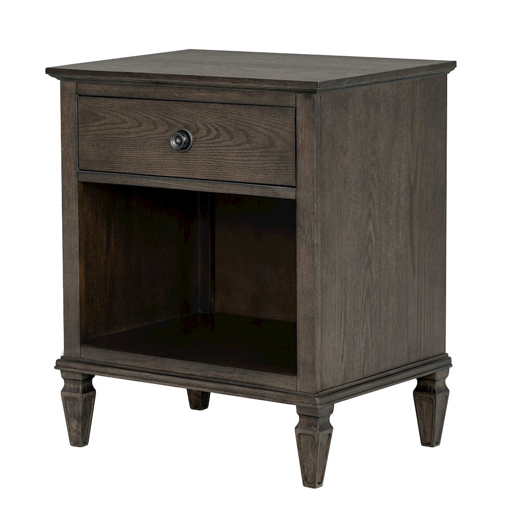 Victoria Nightstand, Antique Brown color. Picture 1