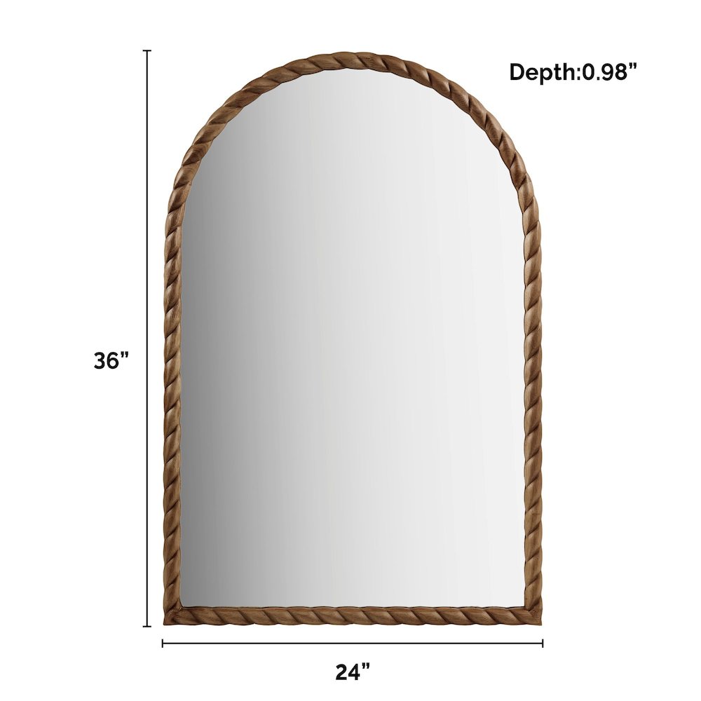 Montra Arched Braided Wood Wall Mirror. Picture 2