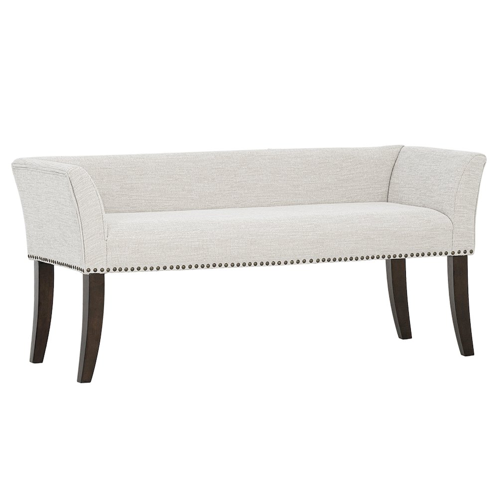 49.5" Upholstered Bench with Back & Wood Legs. Picture 1