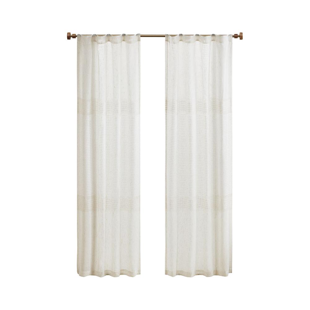 Yarn Dye Sheer Curtain Panel Pair. Picture 2