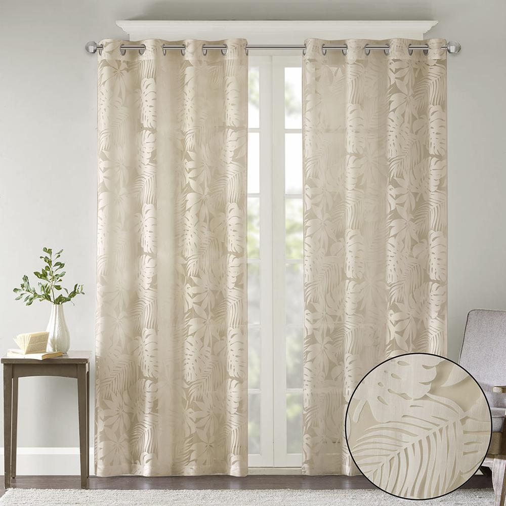 Palm Leaf Burnout Window Sheer. Picture 2